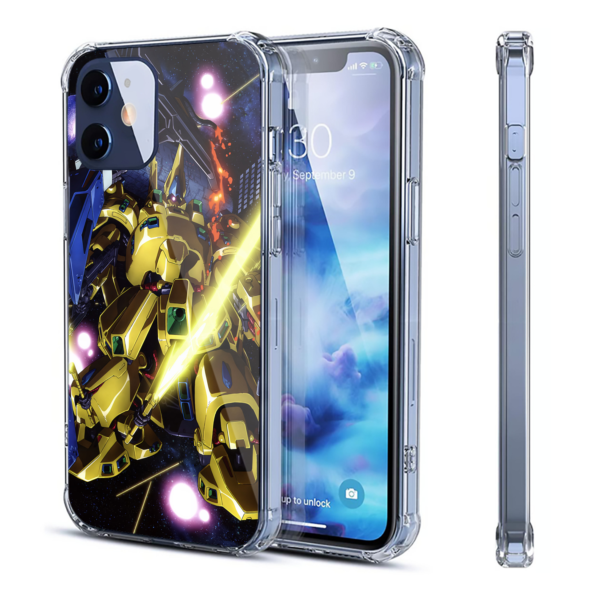 （画像用） 機動戦士ガンダム Mobile Suit Gundam 【iPhone 12シリーズ対応】透明スマホケース（クリアソフトケース）